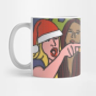 Woman Yelling At Cat Meme Dotty Christmas Santa Hat Mug